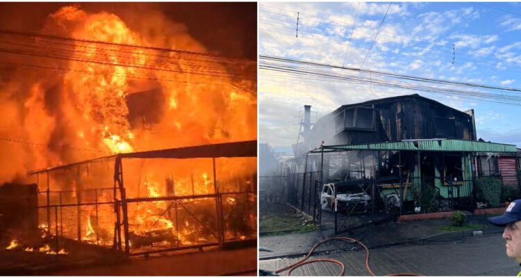 Incendio en viviendas de Frutillar