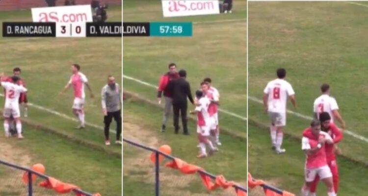 Jugador agredió a su DT en duelo de la Tercera División del fútbol chileno: arde Deportes Valdivia