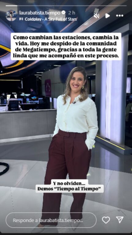 Meteoróloga Laura Batista es despedida de Mega: "Demos tiempo al tiempo"