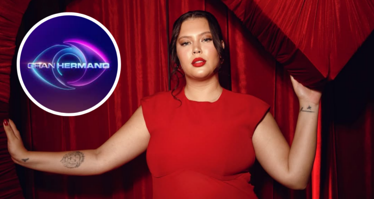 Michelle Carvalho en fotografía compartida en su Instagram y del logo de ‘Gran Hermano’ Chile en referencia desconocido episodio adentro del encierro