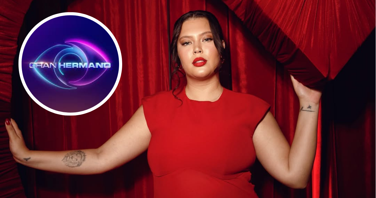 Michelle Carvalho en fotografía compartida en su Instagram y del logo de ‘Gran Hermano’ Chile en referencia desconocido episodio adentro del encierro