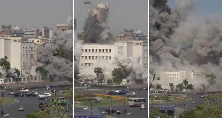 VIDEO | El momento exacto del bombardeo israelí al Ministerio de Defensa de Siria