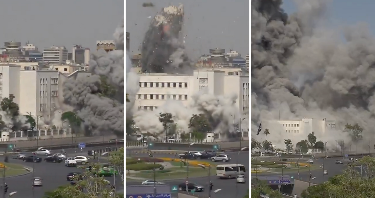 VIDEO | El momento exacto del bombardeo israelí al Ministerio de Defensa de Siria