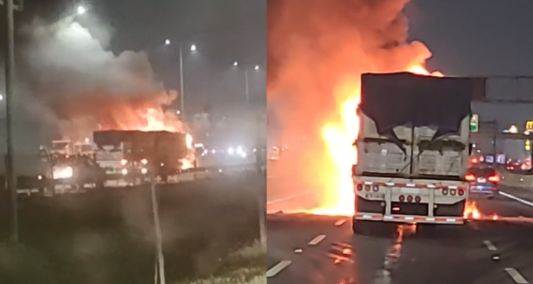 Motociclista muere tras accidente con camión en Ruta 5 Norte: vehículos se incendiaron