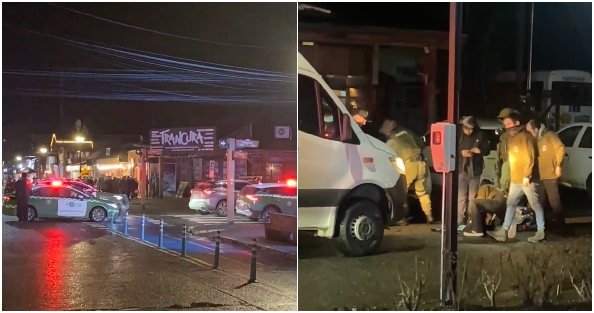VIDEO | Cinco personas detenidas tras operativo policial en centro de Pucón