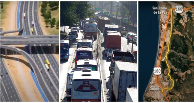 Pie de Monte: Así sería camino alternativo para aliviar Ruta 160 que une a Gran Concepción con Coronel