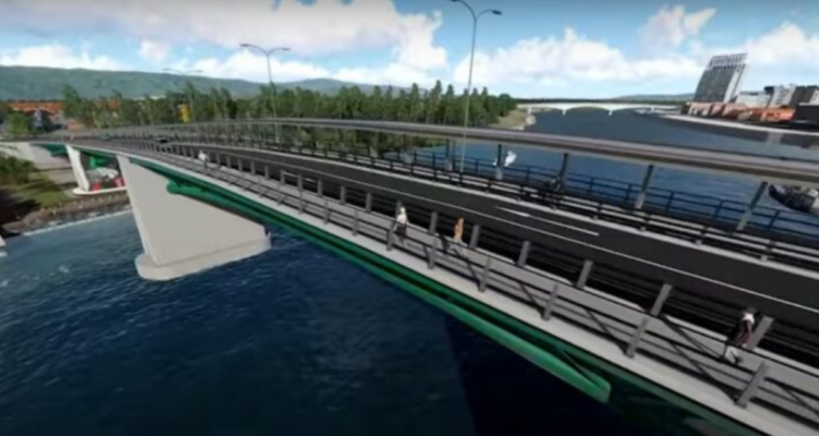 Maqueta digital del Puente Cochrane de Valdivia
