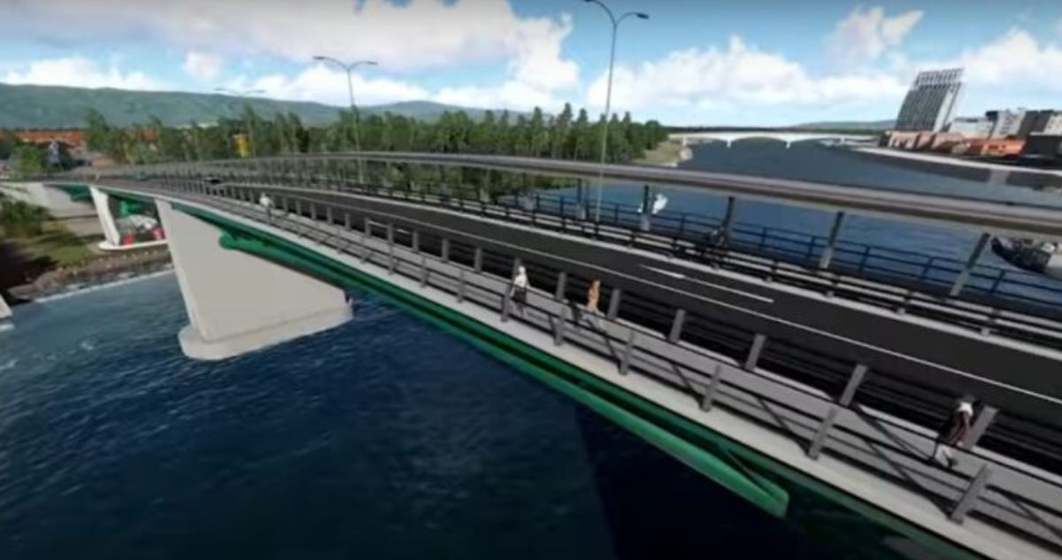Maqueta digital del Puente Cochrane de Valdivia