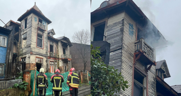 Incendio afecta a histórica casa Fernández de Puerto Montt: Bomberos controló la emergencia