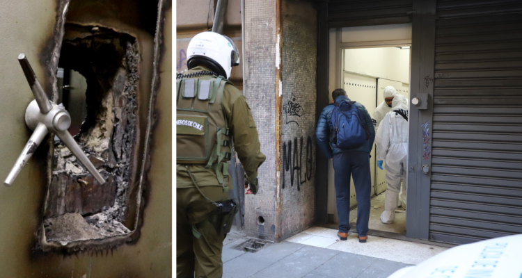 Hoyo en puerta de bóveda y peritajes por robo en Banco Itaú en Valparaíso