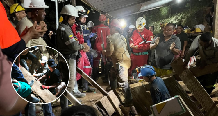 Rescatan con vida a los 18 mineros que quedaron atrapados bajo yacimiento ilegal de oro en Colombia