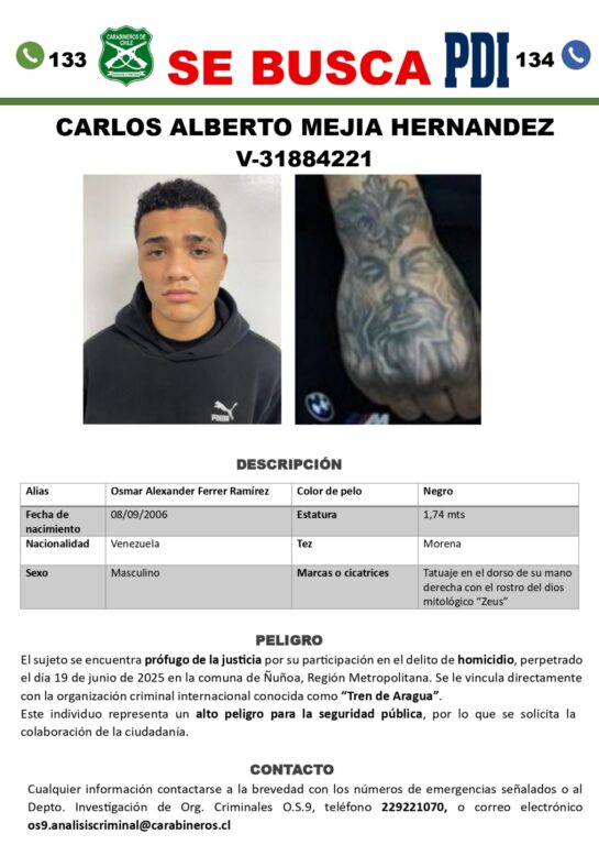 "Se busca Carlos Alberto Mejía": lanzan alerta de que sicario está huyendo con otro nombre