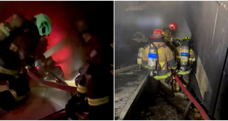 Sigue combate de incendio en edificio de Santiago: bodega ilegal a más de 400 °C dificulta labores
