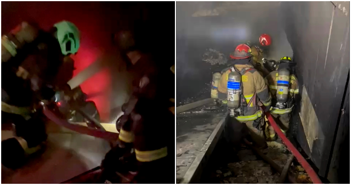 Sigue combate de incendio en edificio de Santiago: bodega ilegal a más de 400 °C dificulta labores