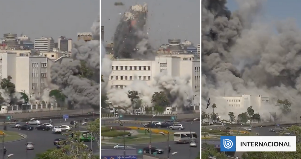 VIDEO | El momento exacto del bombardeo israelí al Ministerio de Defensa de Siria
