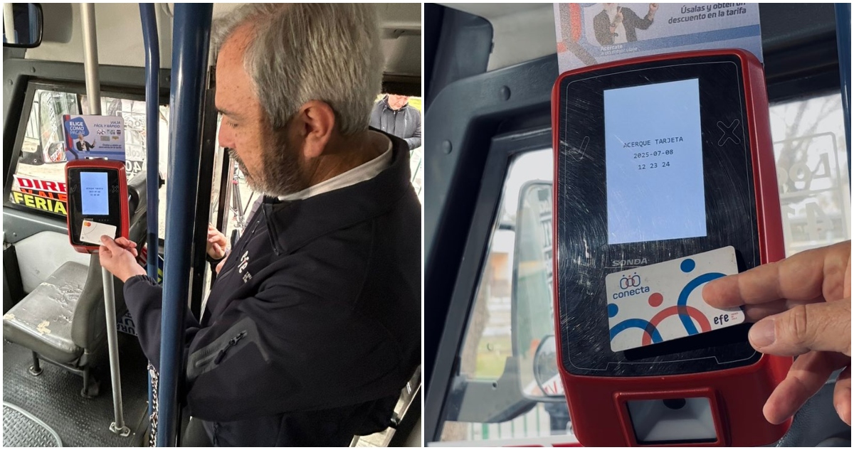 Validadores en buses que conectan buses con tren en Villa Alemana y Quilpué