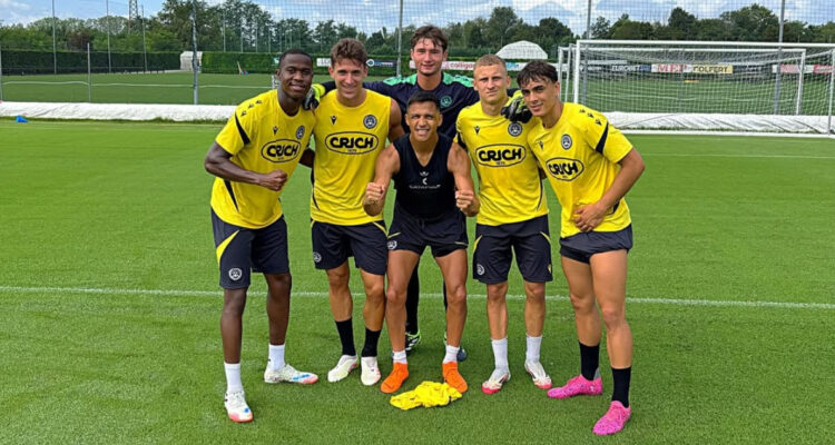 Alexis Sánchez en entrenamiento del Udinese