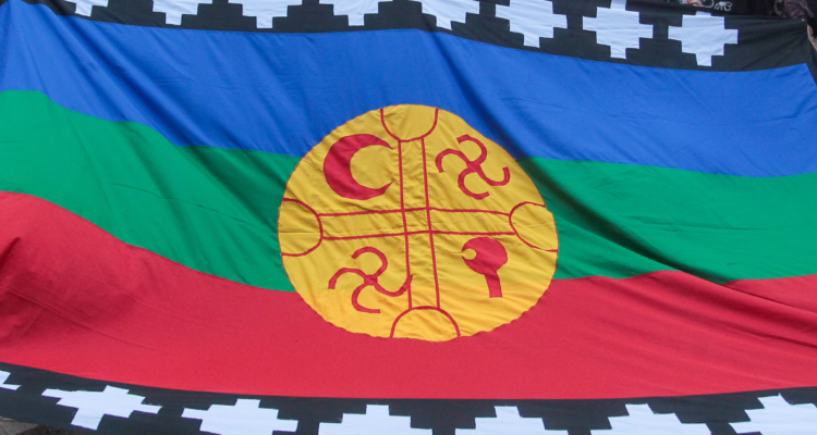 Bandera mapuche por consulta indígena que partió con incidentes en Melipeuco