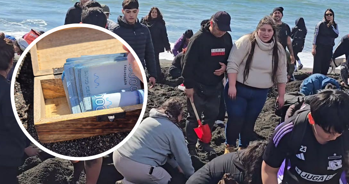 Influencer enterró “cofres del tesoro” con premios de hasta $500 mil en Caleta Lenga
