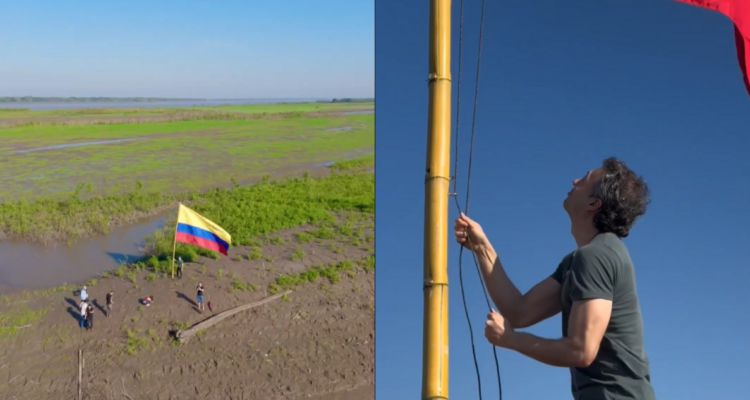 Precandidato colombiano iza bandera de su país en isla fronteriza: iría a guerra con Perú si es electo