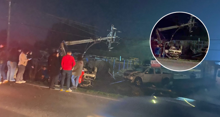 Conductor muere tras estrellarse contra un poste y terminar volcado en Puerto Montt