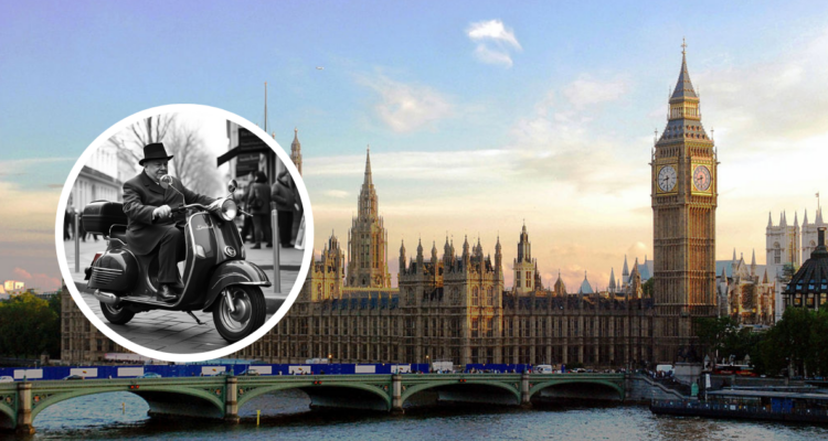 Winston Churchill en scooter