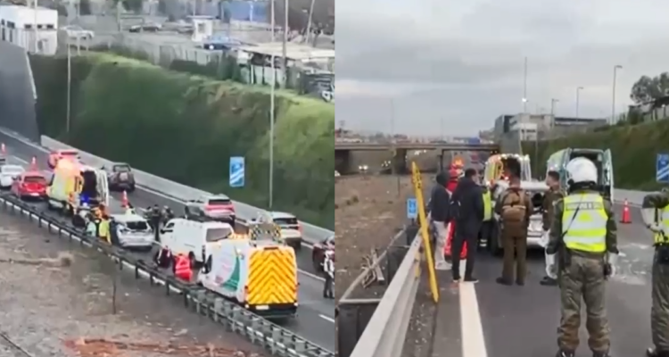 Colisión múltiple de siete vehículos en Vespucio Sur deja al menos dos lesionados