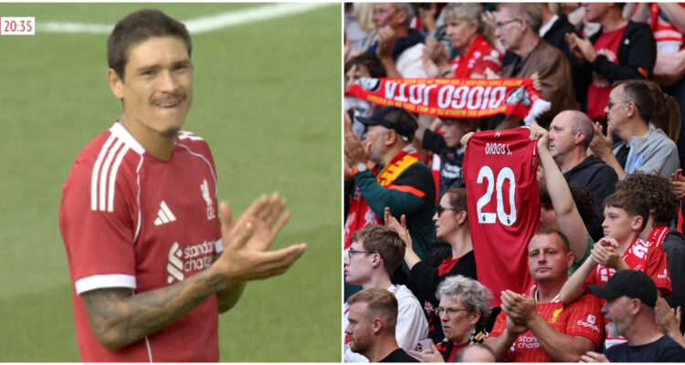 Darwin Núñez e hinchas del Liverpool homenajean a Diogo Jota