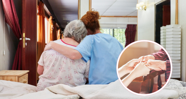 Persona cuidando a otra