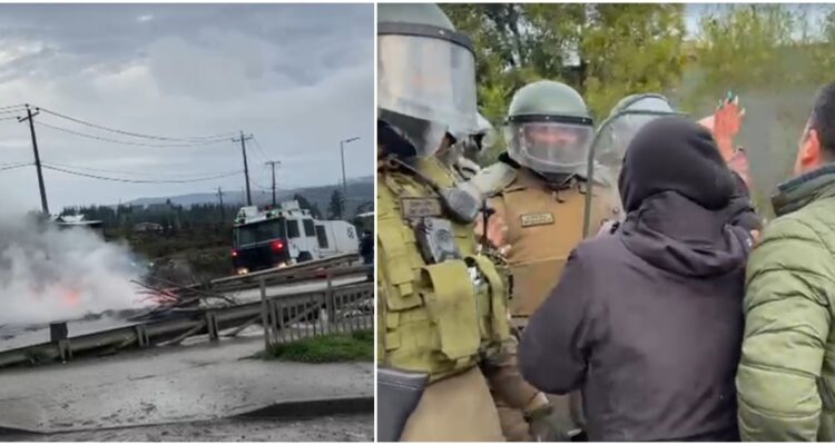 Desalojo de terreno tomado de forestal Arauco