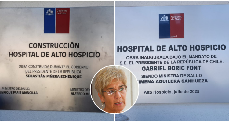 Senadora Ebensperger denuncia retiro de placa de Piñera en hospital por placa de Boric