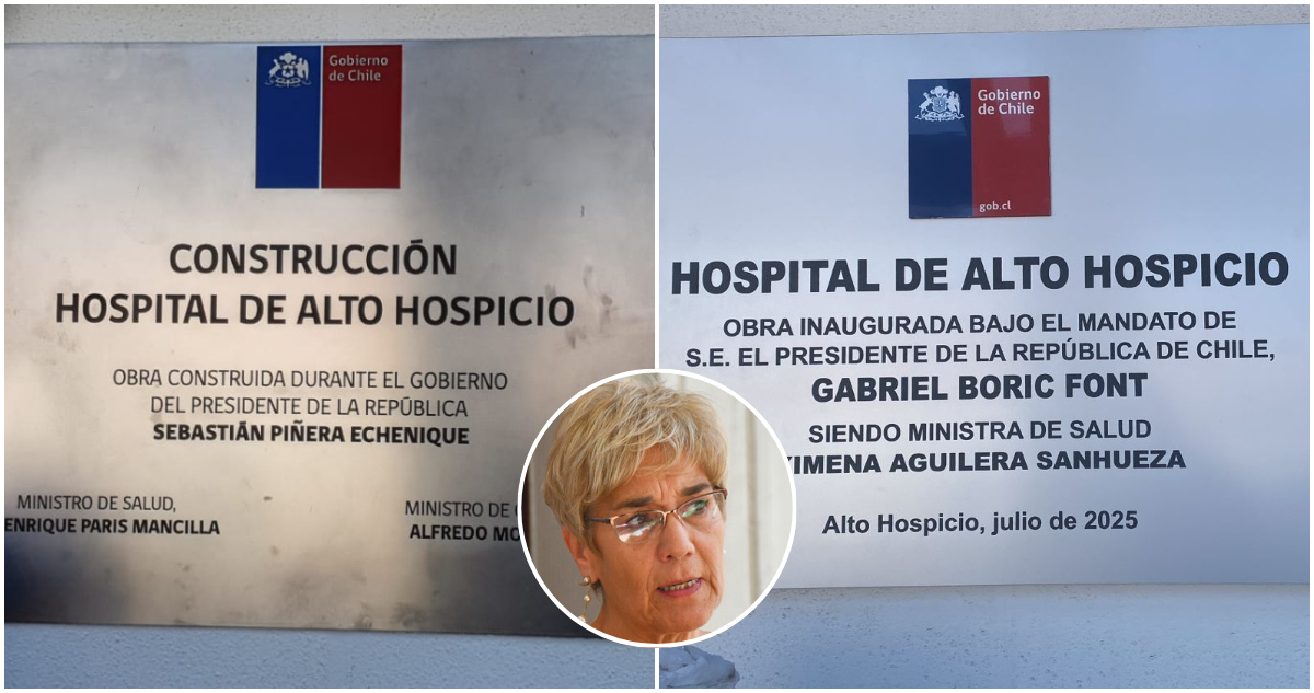 Senadora Ebensperger denuncia retiro de placa de Piñera en hospital por placa de Boric