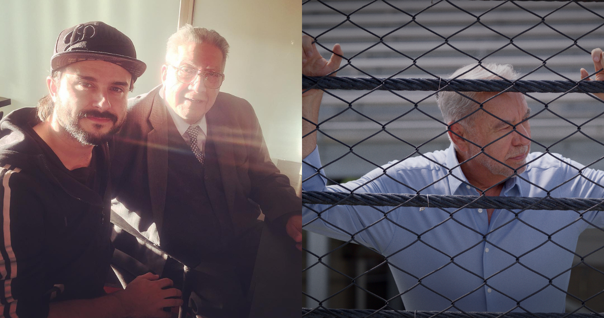 Roberto Trujillo junto a su abuelo, Valentín Trujillo y fotografía de Eliseo Salazar en referencia a documental