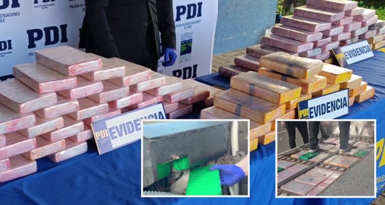 Decomiso histórico en Concepción: trasladaban droga avaluado en 3 mil millones desde el norte a Concepción en un camión adaptado