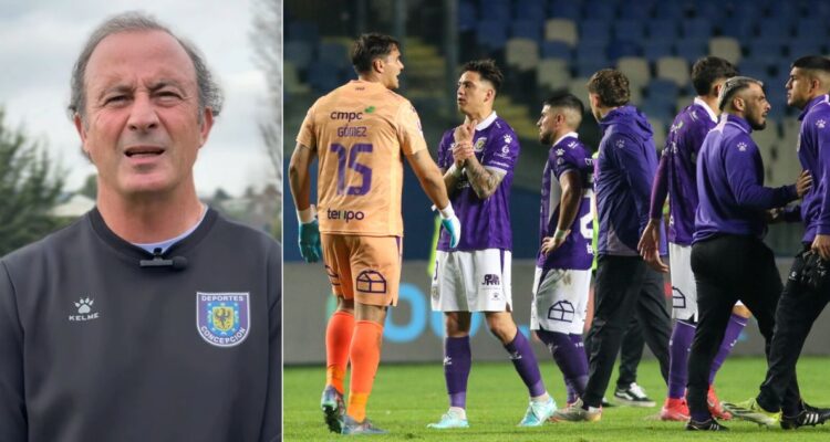 Manuel Suárez, DT del Conce, ofrece disculpas por polémico y obsceno gesto a la galería en el Ester Roa Rebolledo penquista