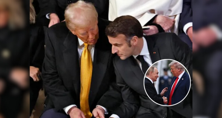 Quiere llegar a un acuerdo por mí: Micrófono abierto capta a Trump hablándole a Macron sobre Putin