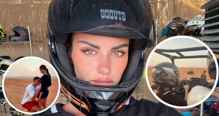 Emilia Dides y capturas de su paso por desierto en Dubai