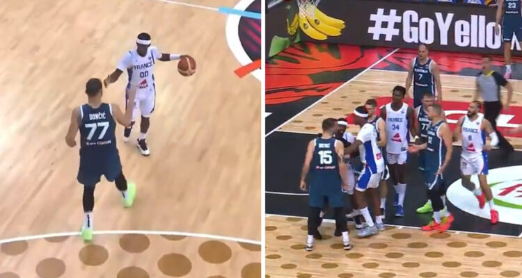 Luka Doncic fue humillado por francés Sylvian Francisco en EuroBasket.