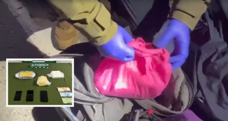 Extranjero trasladaba droga en bus en Cabrero
