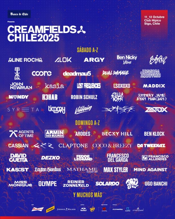 line-up por día creamfields chile 2025