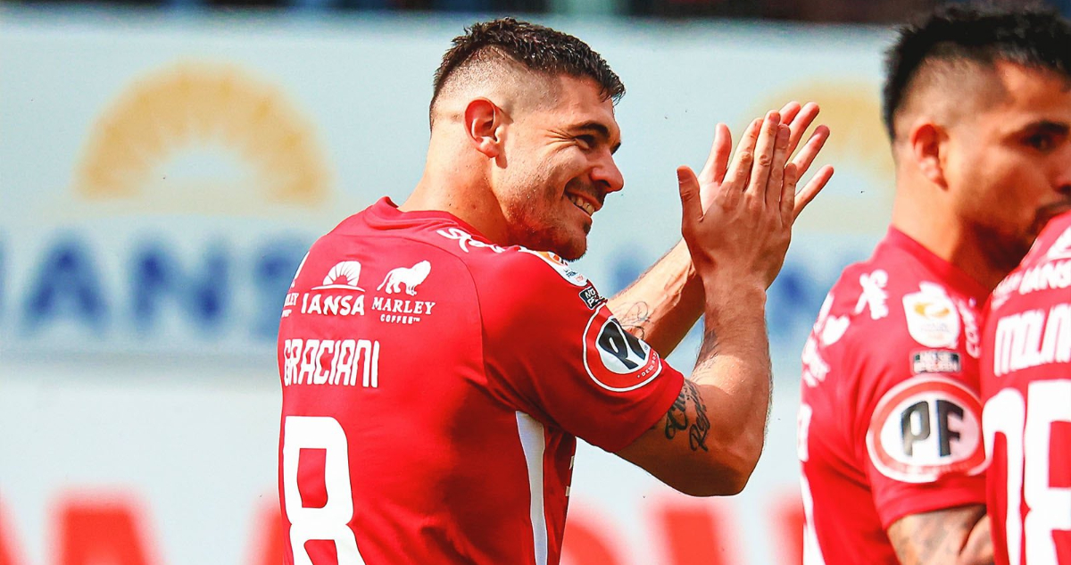 Gabriel Graciani celebra su gol en el Ñublense Palestino