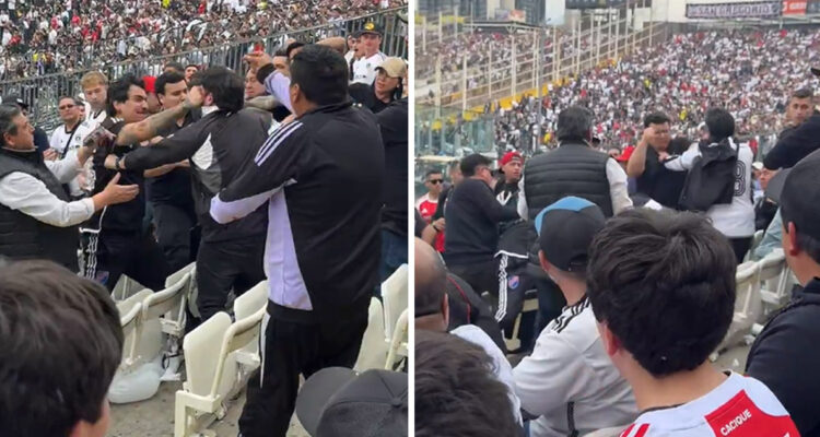 Hinchas de Colo Colo se pelearon a combos en pleno partido.