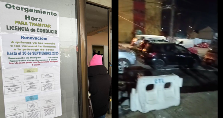 Hualpén: conductores esperan de madrugada a la intemperie por cupos para renovar licencia de conducir