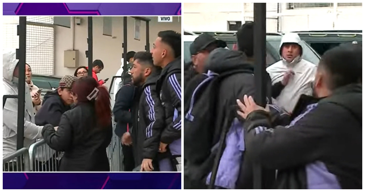 Javier Correa en el incidente con un hincha en el Estadio Monumental