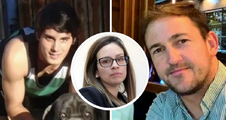 Genaro (fallecido) y Lucas (actual esposo), Julieta al centro, en una edición fotográfica.