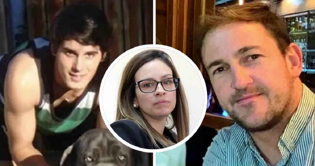 Genaro (fallecido) y Lucas (actual esposo), Julieta al centro, en una edición fotográfica.