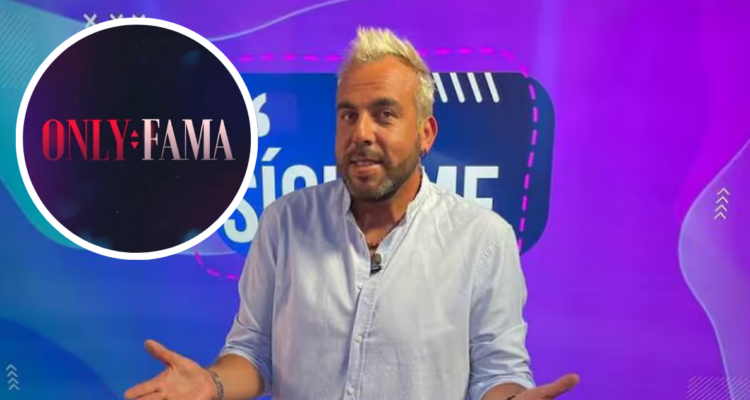 Francisco Kaminski y logo de ‘Only Fama’ en referencia a condiciones para su entrevista con el programa