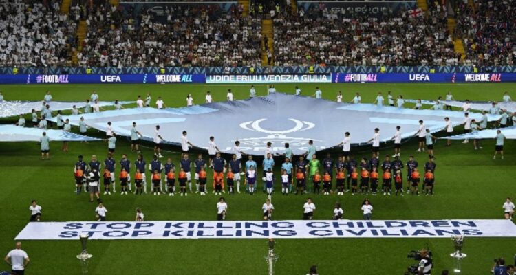UEFA y su pancarta que causó indignación en Israel: ¿Fue política? Así lo justifican