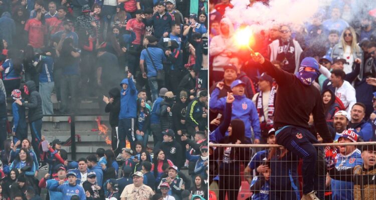 La barra de La U encendió artificio, fue consignado en informe y el conjunto laico ahora arriesga sanción