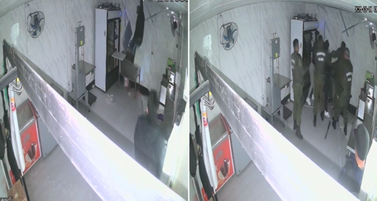 Ladrón entró a robar a carnicería, comió, se escondió en un cielo falso, se cayó y dueño lo golpeó